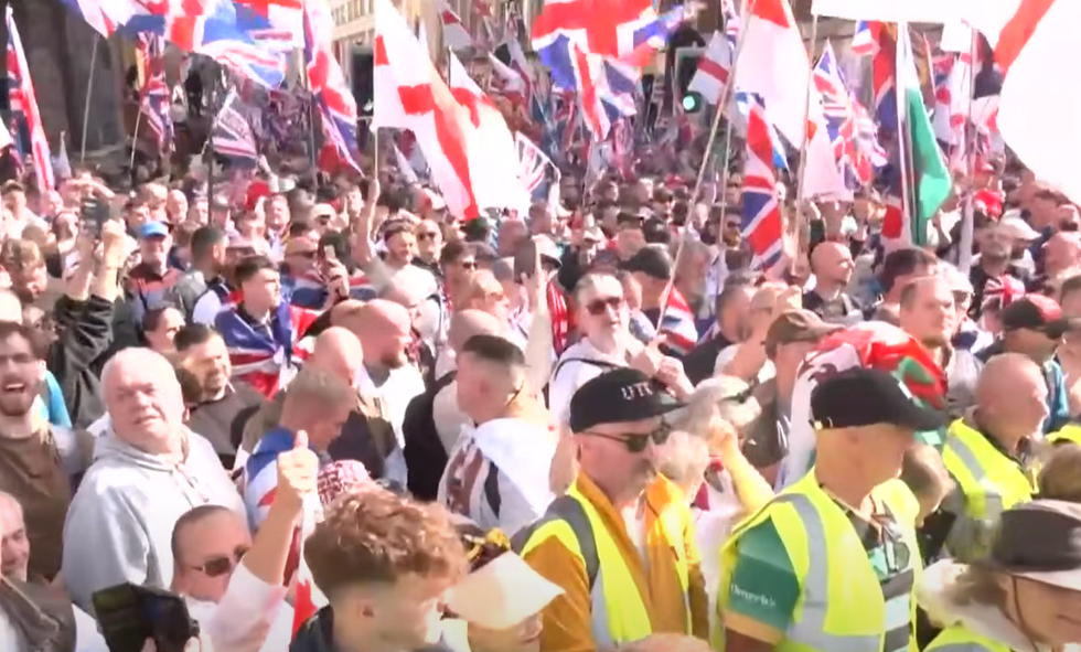 Britons in Waterloo ahead of the march