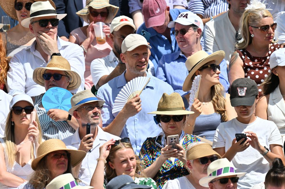 Britons on a hot day at Wimbledon