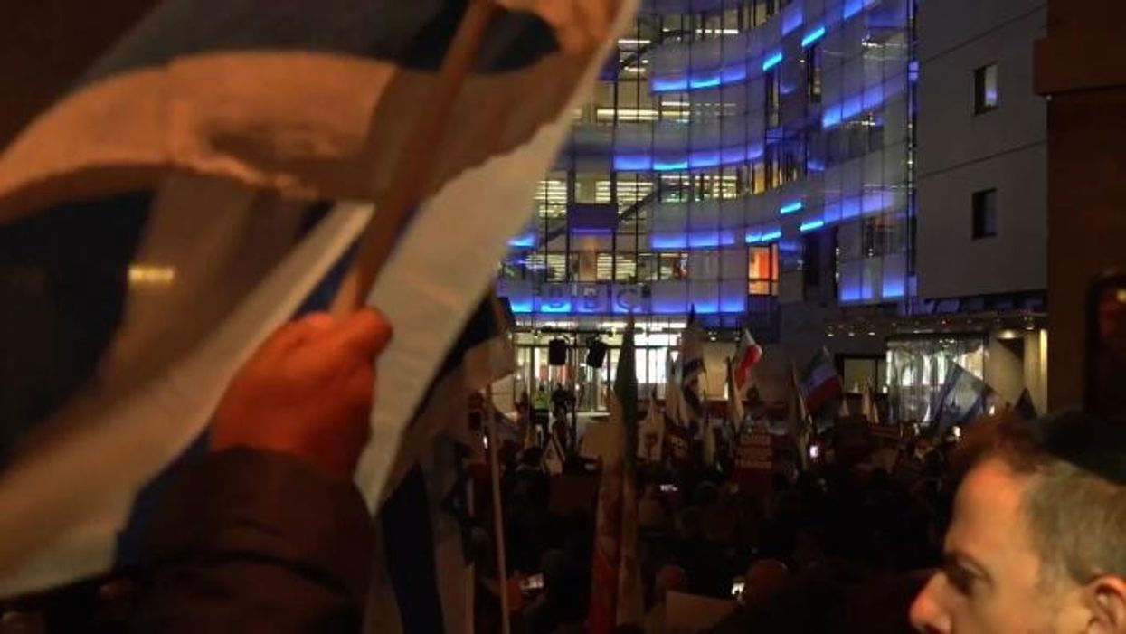 ‘Call it what it is!’ Britons vent fury outside BBC headquarters over refusal to call Hamas terrorists