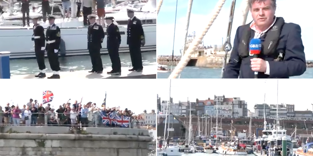NextImg:Scenes of joy as Britons adorned in Union Jack flags welcome Dunkirk boats home - 'So proud!'