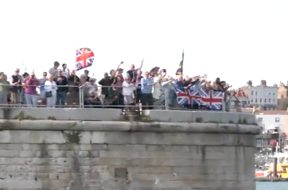 Britons welcome the boats home