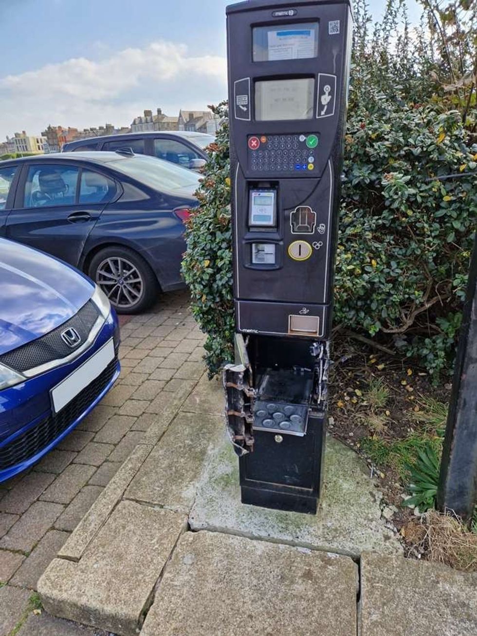 broken into payment machine