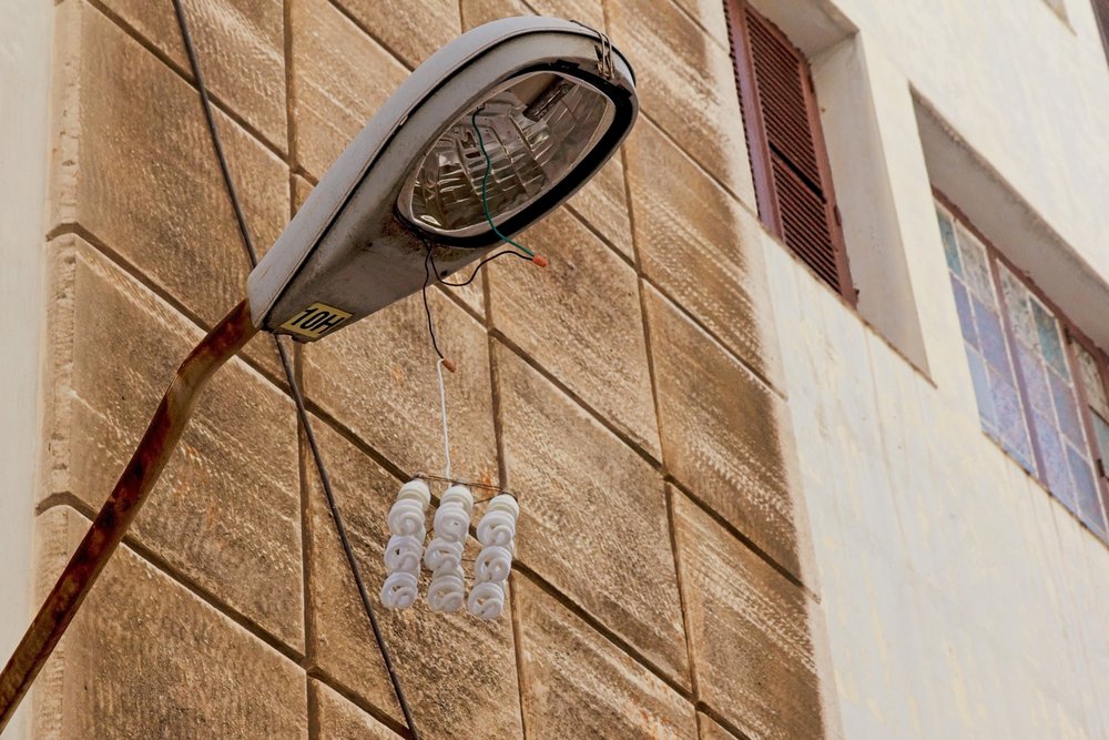 Broken street lamp