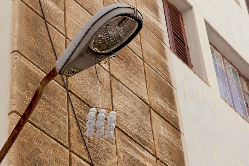 Broken street lamp