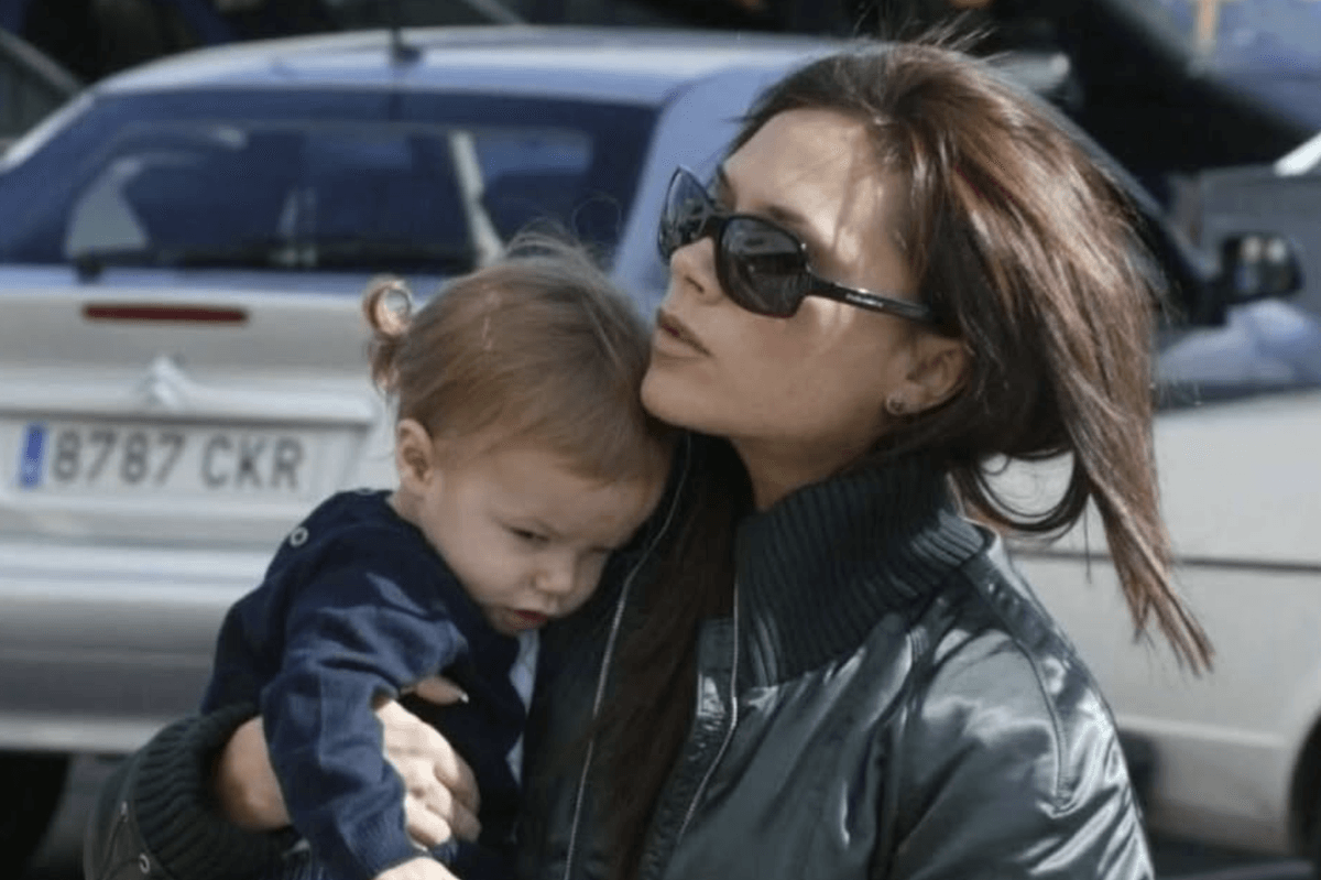 Brooklyn and Victoria Beckham