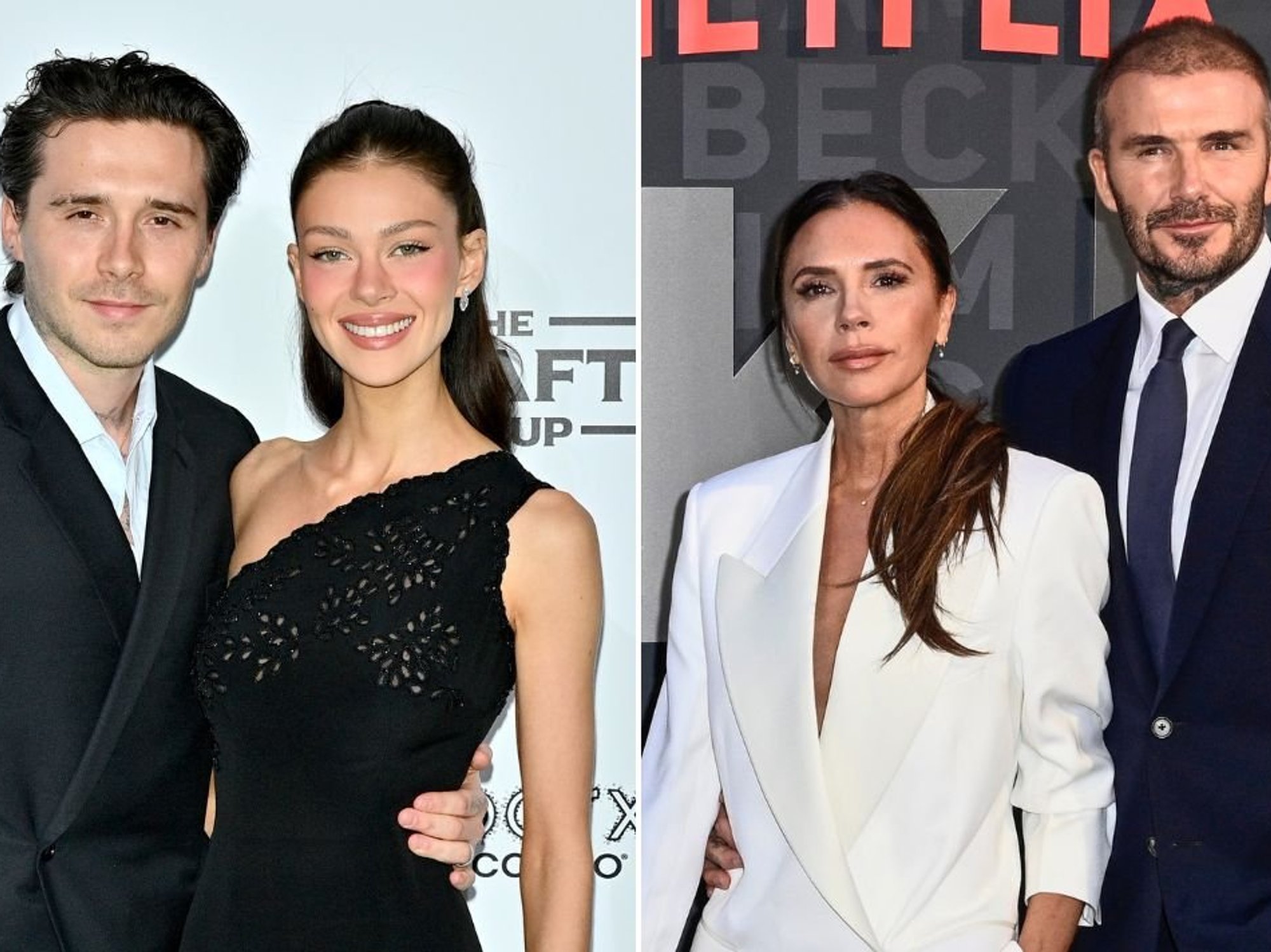 Brooklyn Beckham, Nicola Peltz, Victoria Beckham and David Beckham