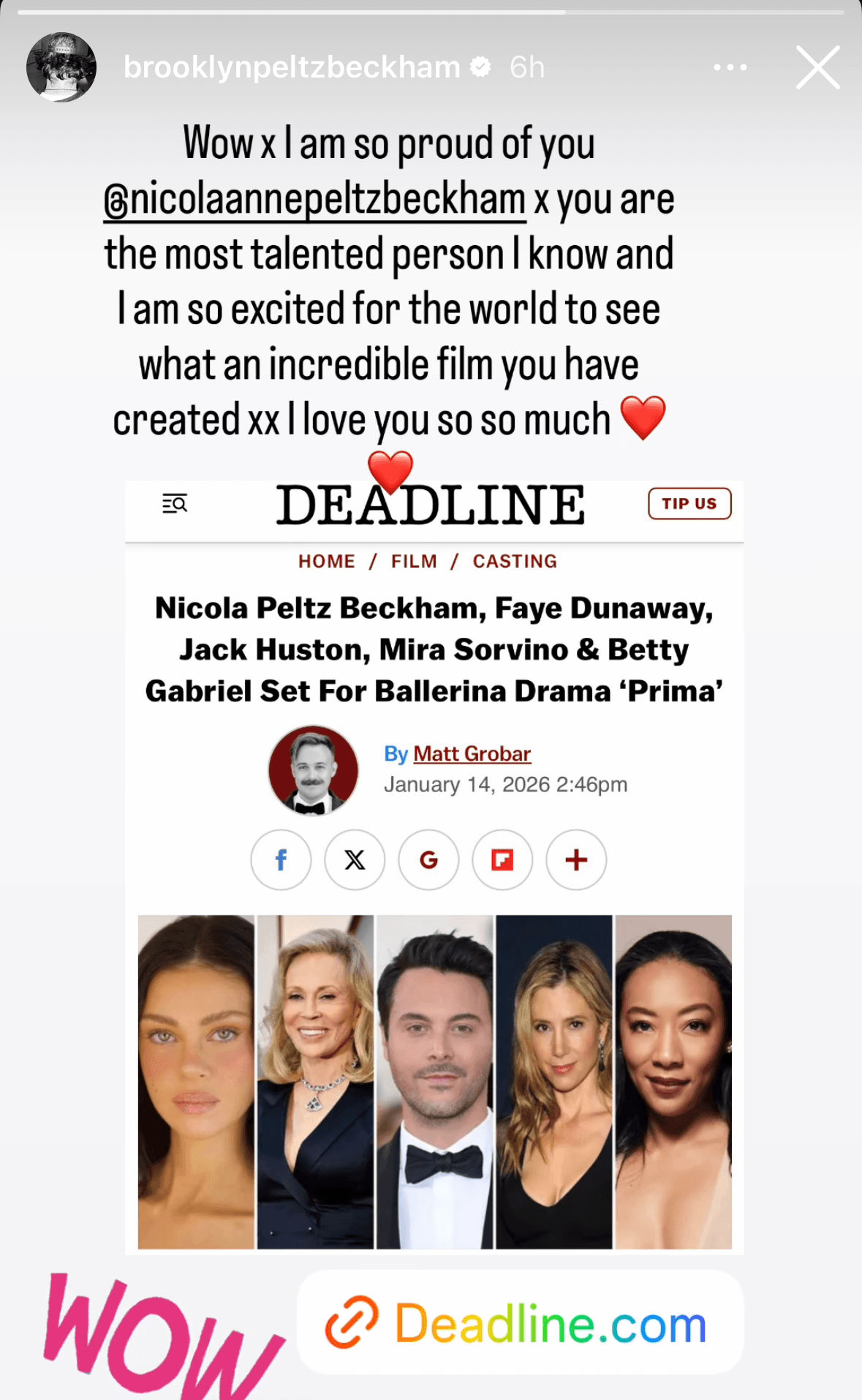 Brooklyn Beckham post