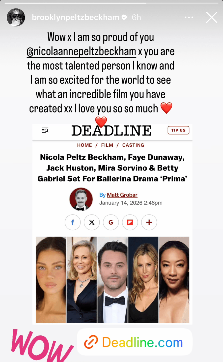 Brooklyn Beckham post