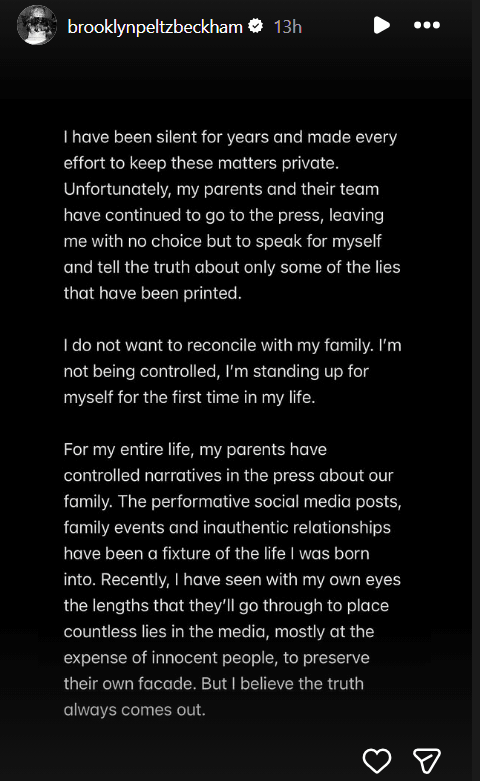 Brooklyn Beckham post