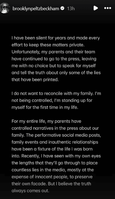 Brooklyn Beckham post