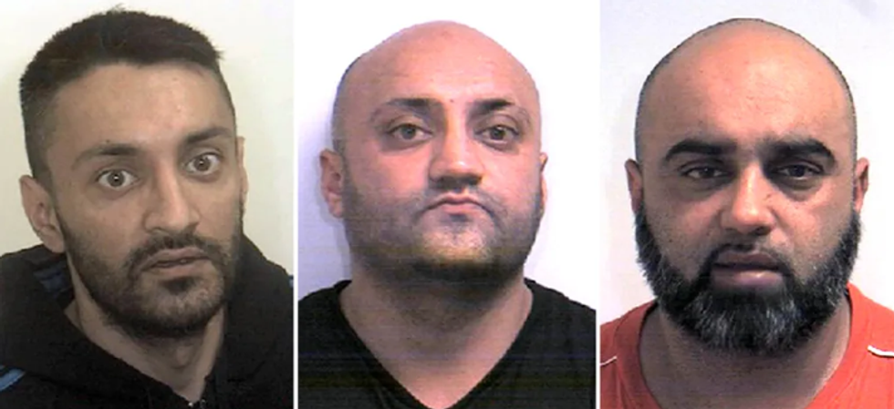 Brothers Arshid Hussain, left, Basharat Hussain, centre, and Bannaras Hussain