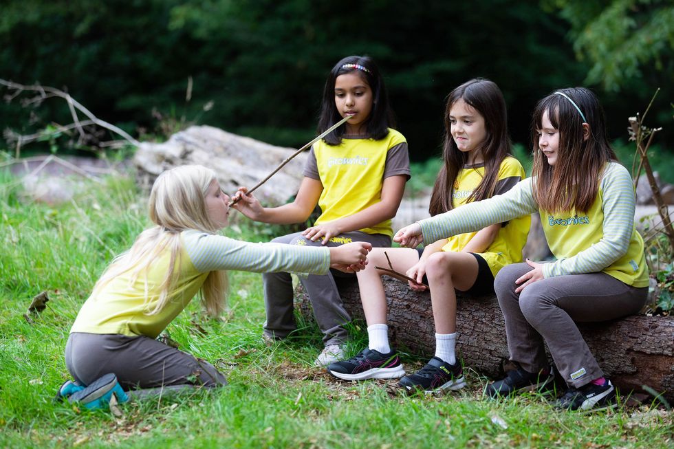 Brownies take part in an activity to help build resilience and confidence