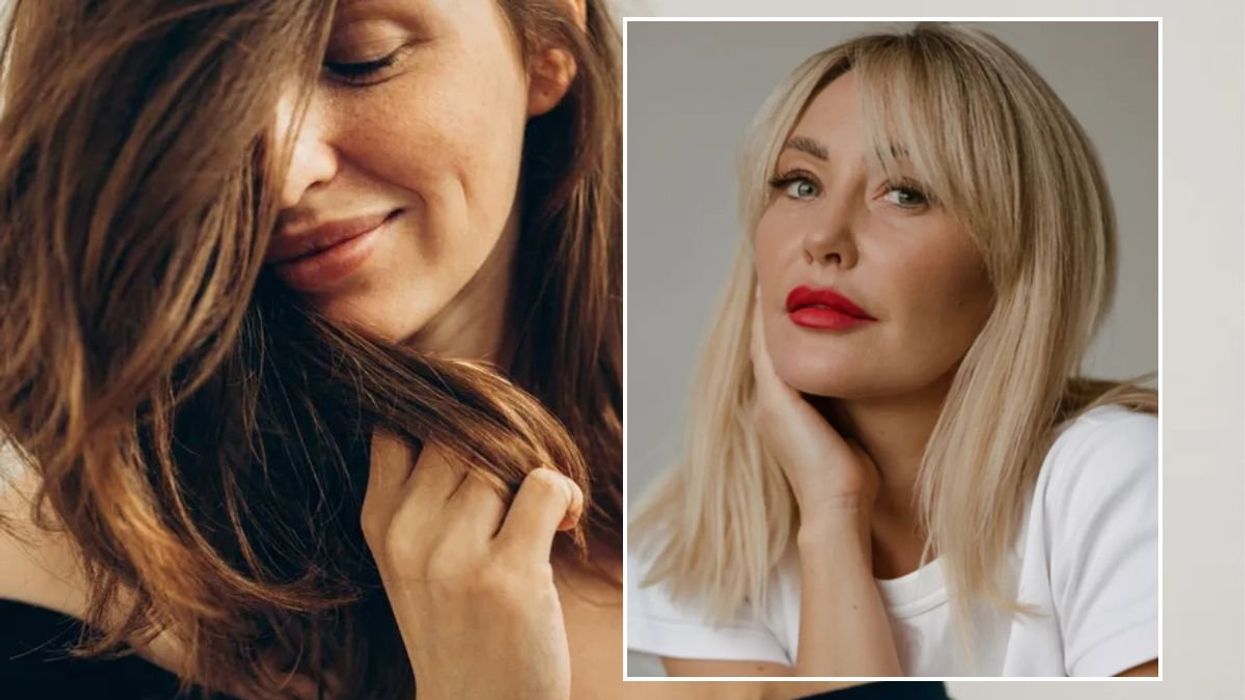 Brunette and blonde women, thick, healthy hair