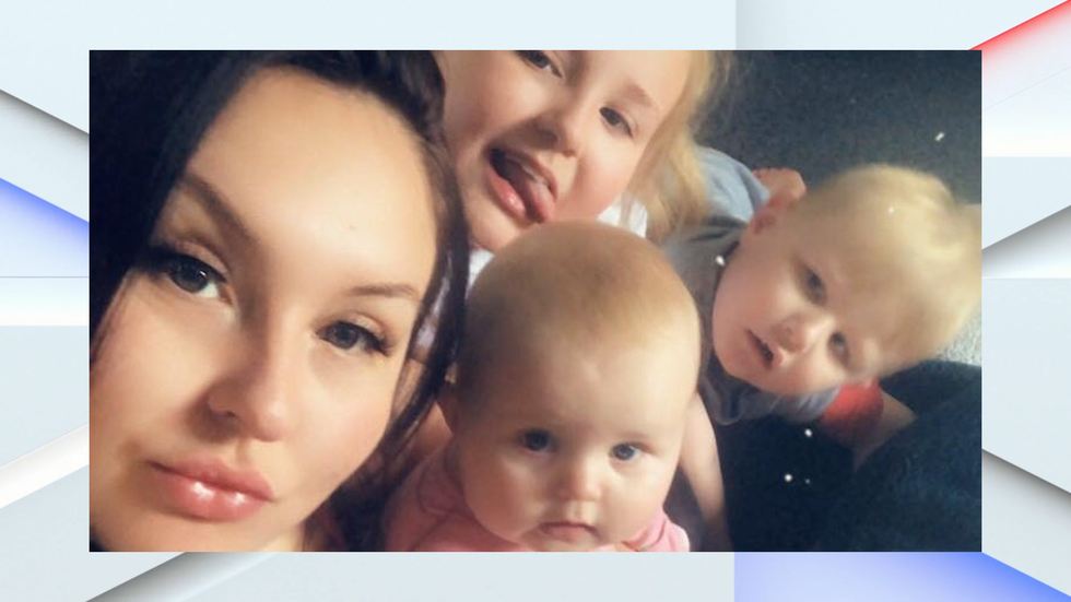 Bryonie Gawith and children Denisty, nine, Oscar, five and Aubree Birtle, 22 months