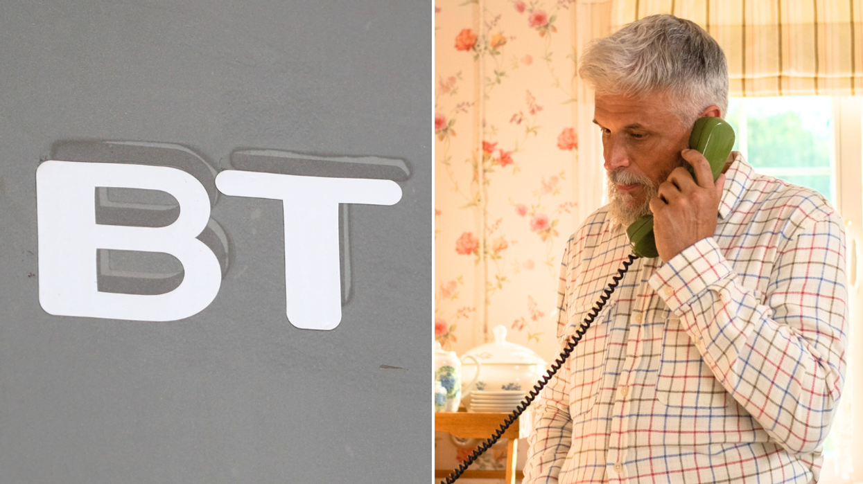 BT man on landline phone