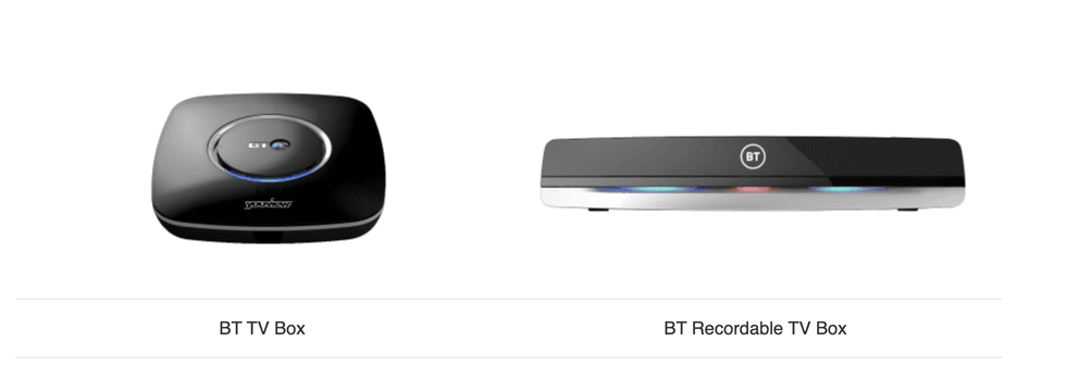 BT TV Box and the BT Recordable TV Box