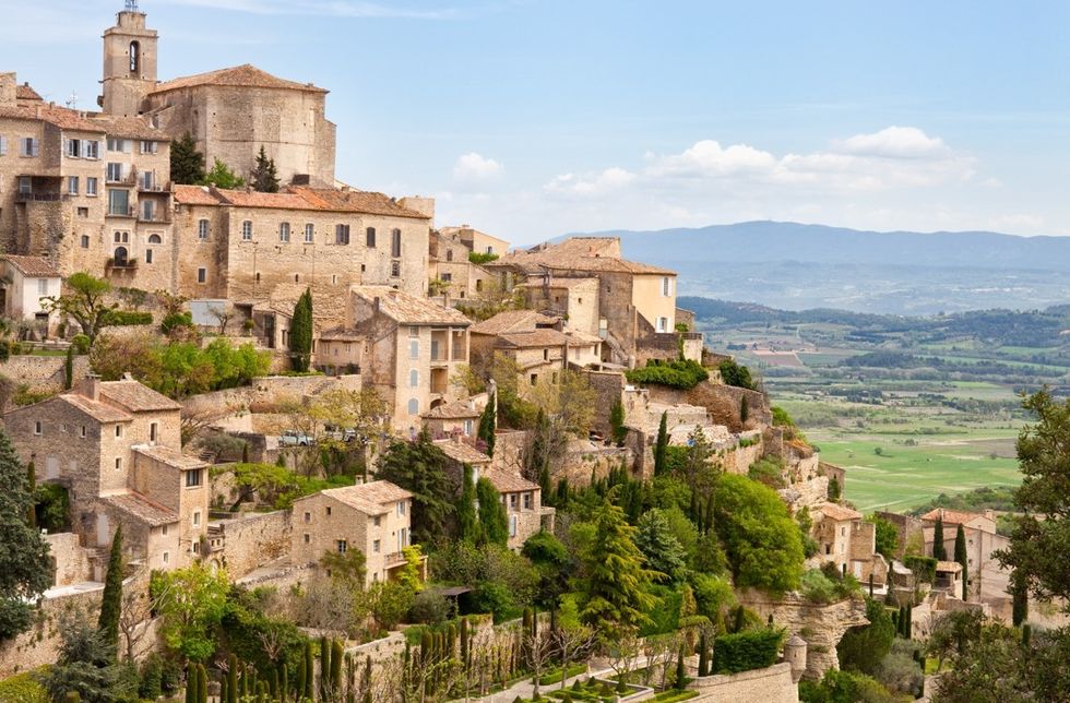 Buildings on mountain in France