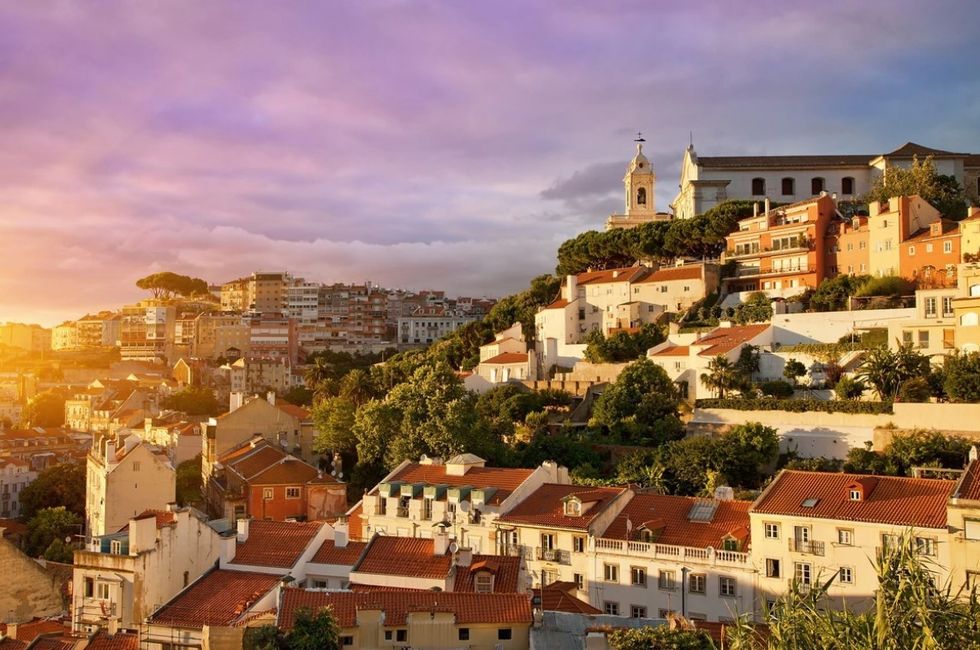 Buildings on mountains in Portugal