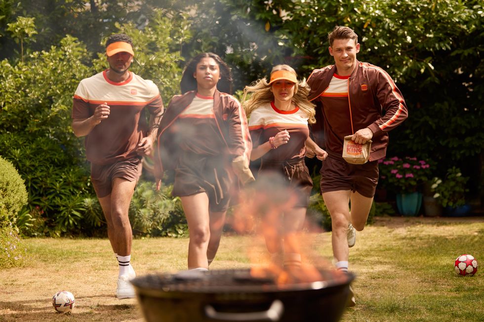 Burger King employees rushing to rescue a BBQ