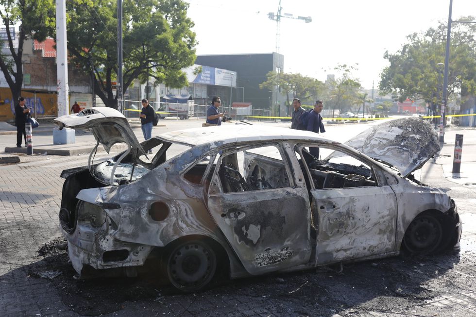 burned car in Mexico