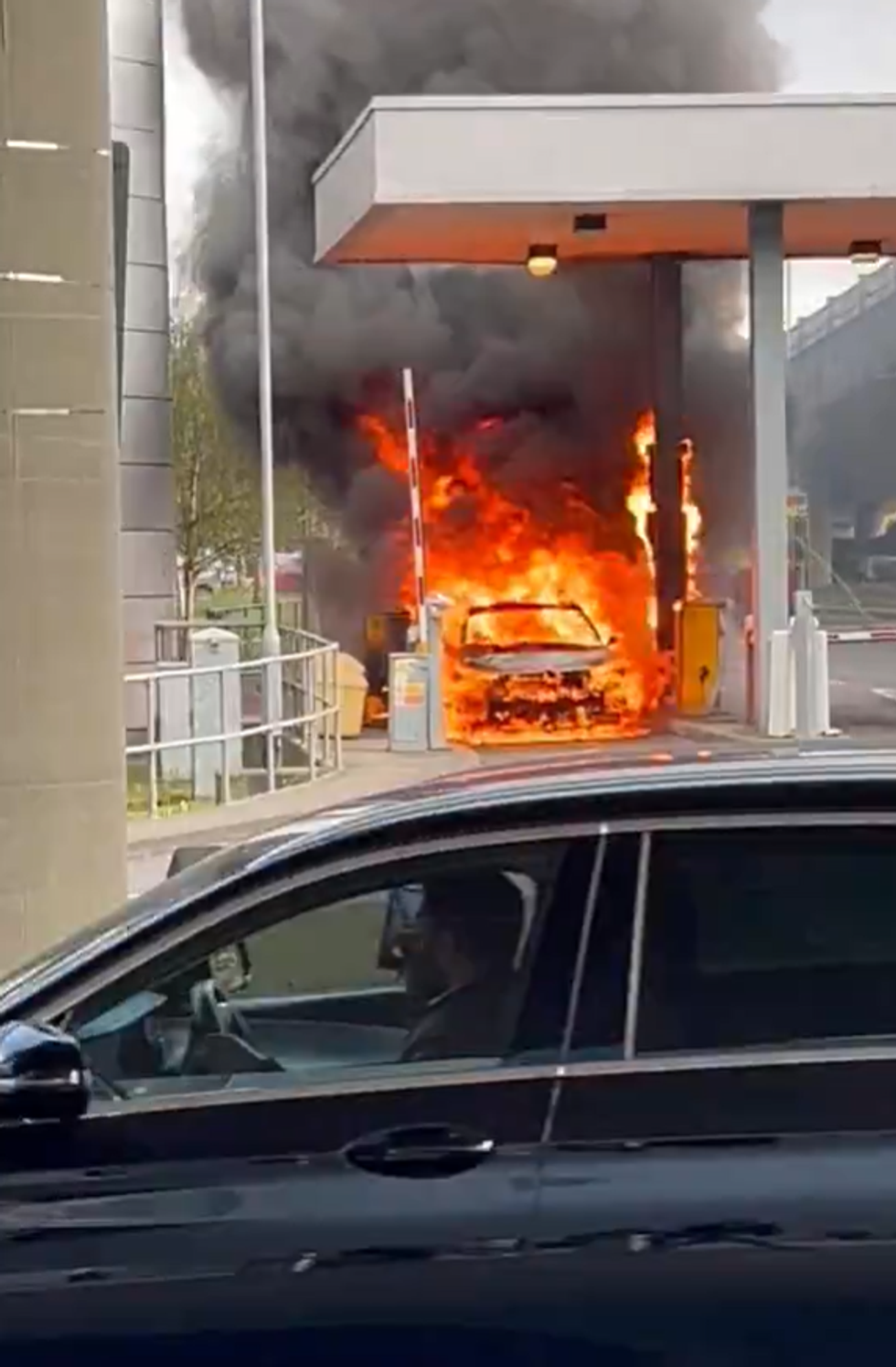 Burning car Gatwick