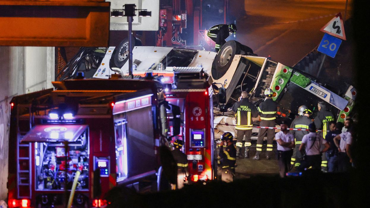 Bus crash scene in Venice