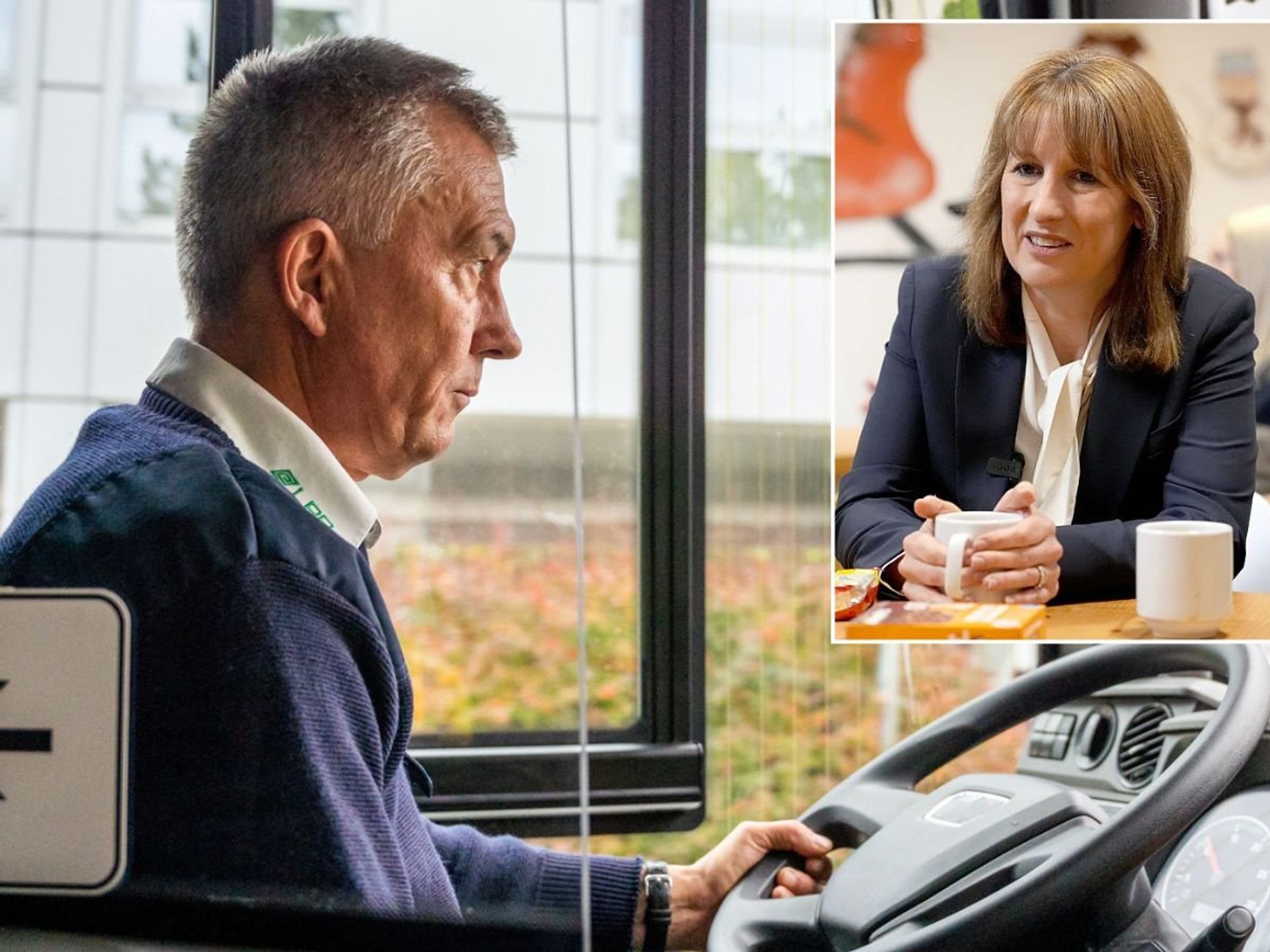 Bus driver and Rachel Reeves