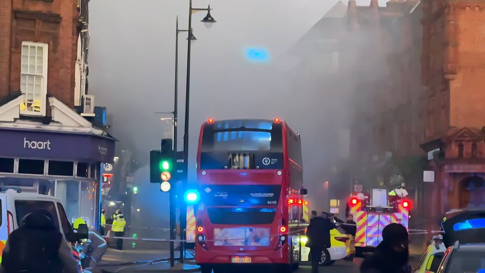 Bus flames