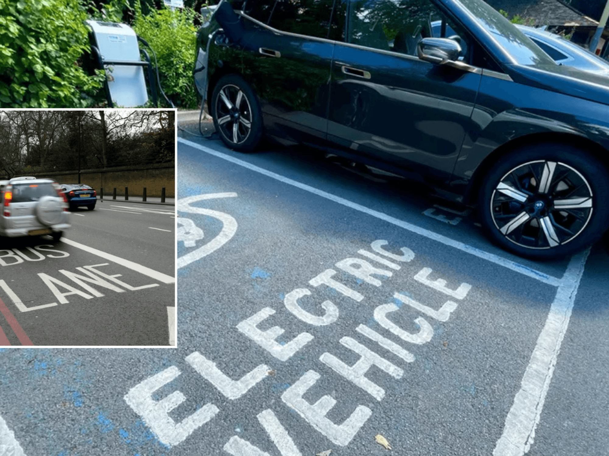 Bus land and electric vehicle charging