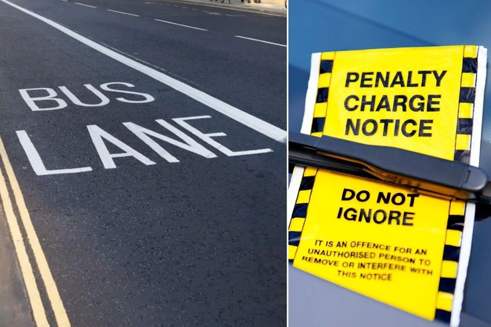 Bus lane and a penalty charge notice