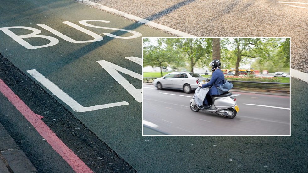 Bus lane and motorcycle