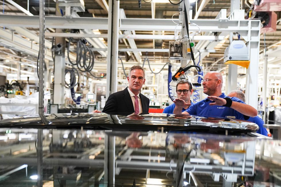 Business Secretary Peter Kyle and Industry Minister Chris McDonald toured the factory of Webasto, who provide glass roofs to Jaguar Land Rover