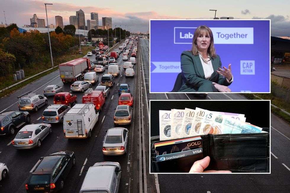 Busy London road, Chancellor Rachel Reeves and a wallet full of cash