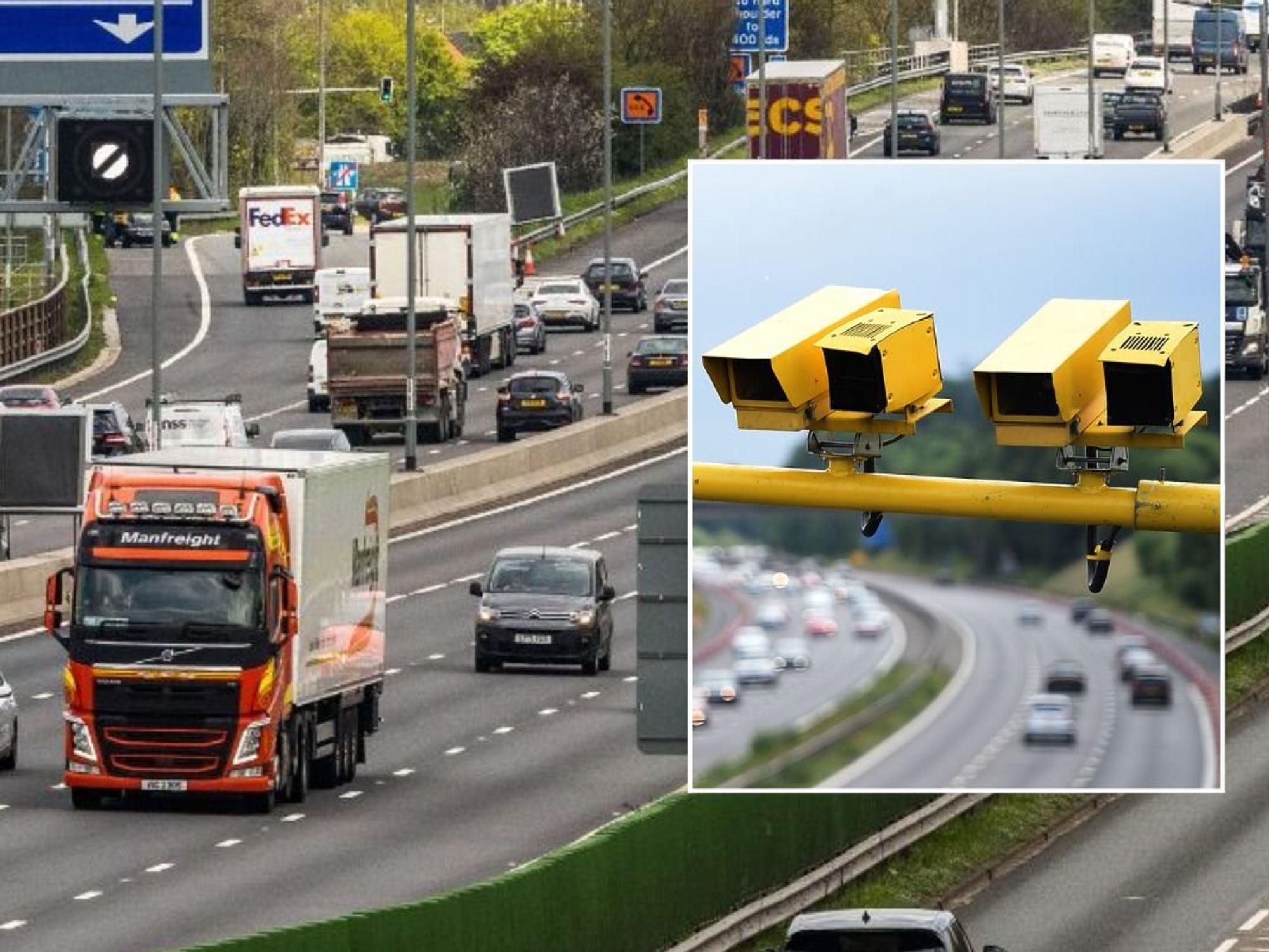 Busy London traffic and ANPR cameras