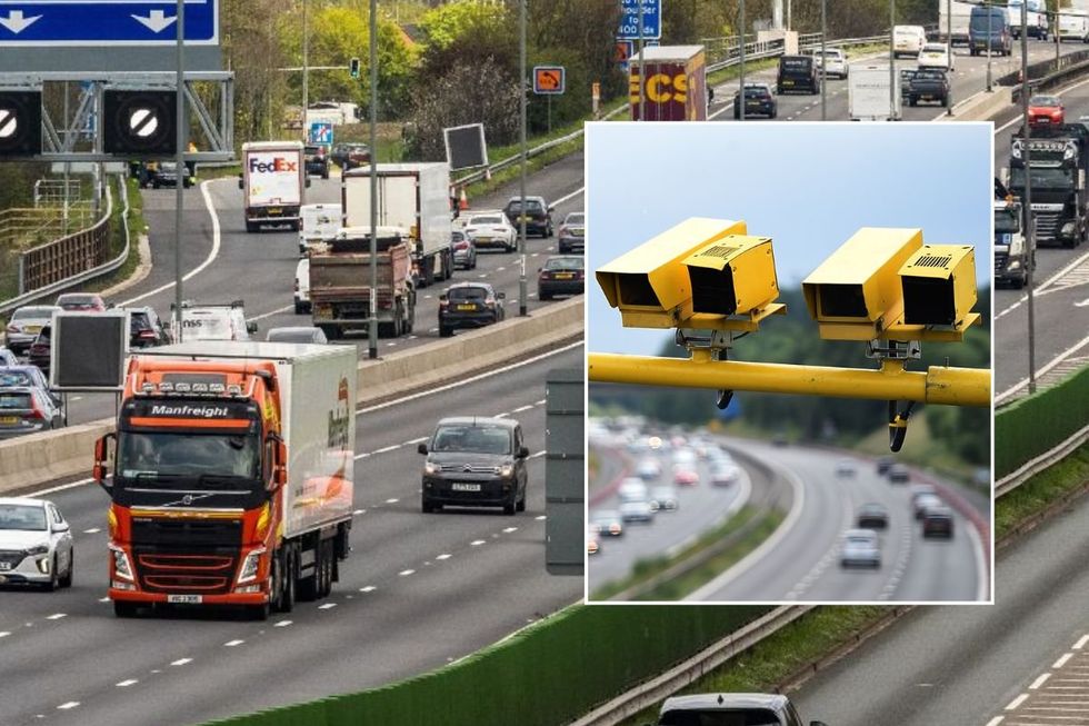 Busy London traffic and ANPR cameras