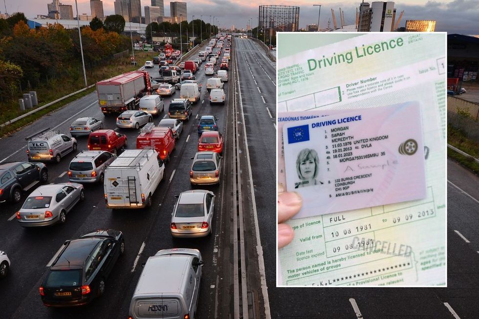 Busy road and a driving licence application