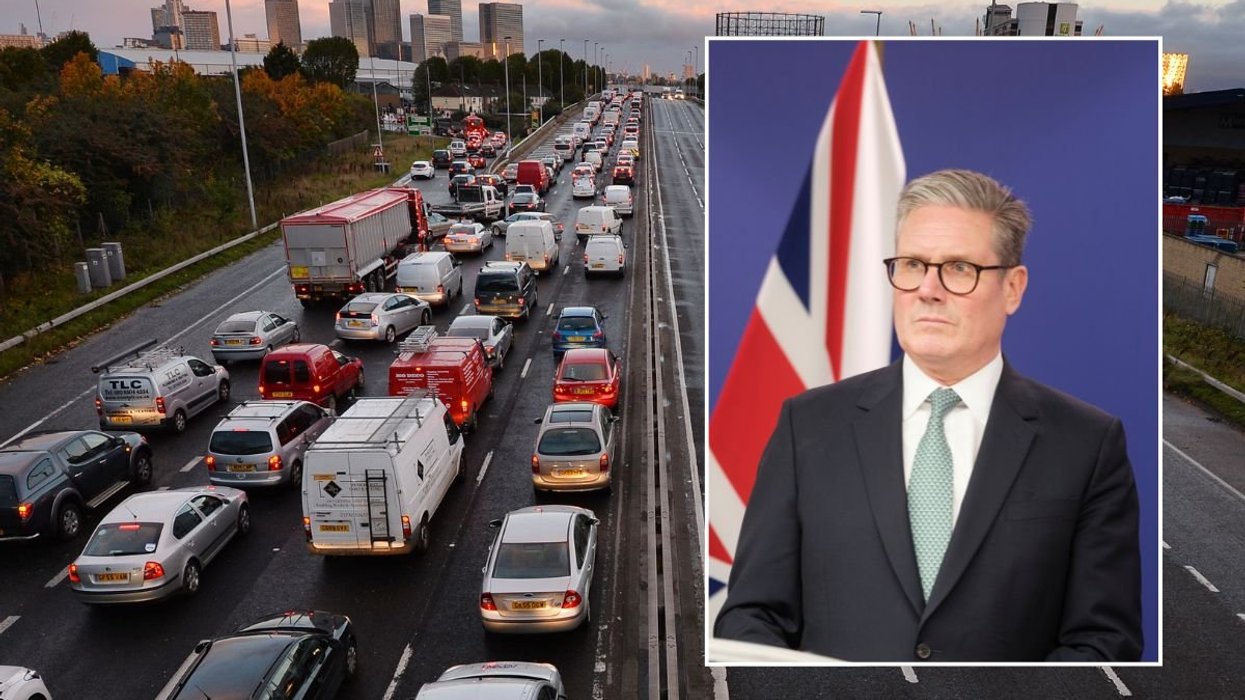 Busy road and Prime Minister Sir Keir Starmer