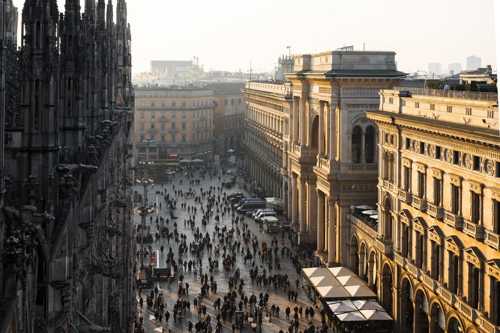 Busy street in Milan