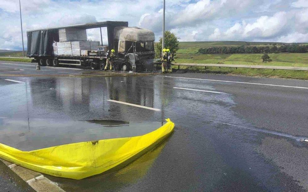 Busy traffic on the M62