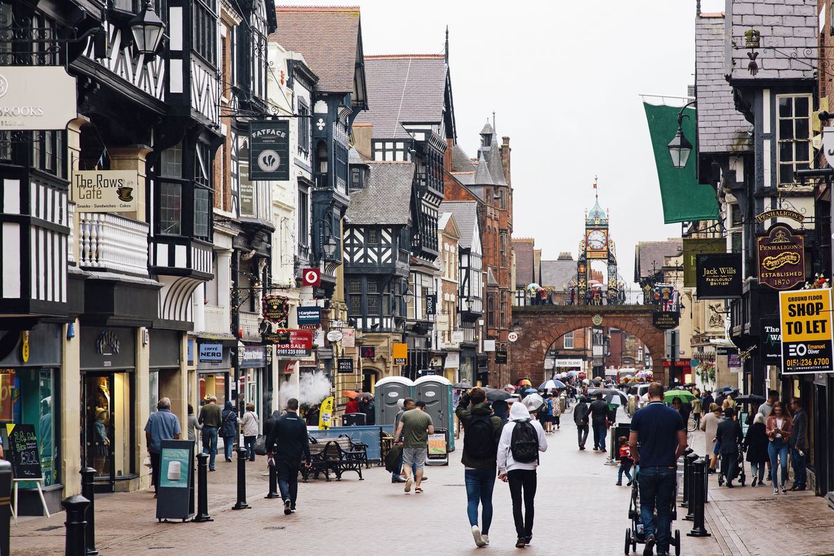 Busy UK High Street in pictures