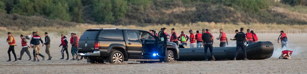 But before the migrants could reach the water, french police arrived