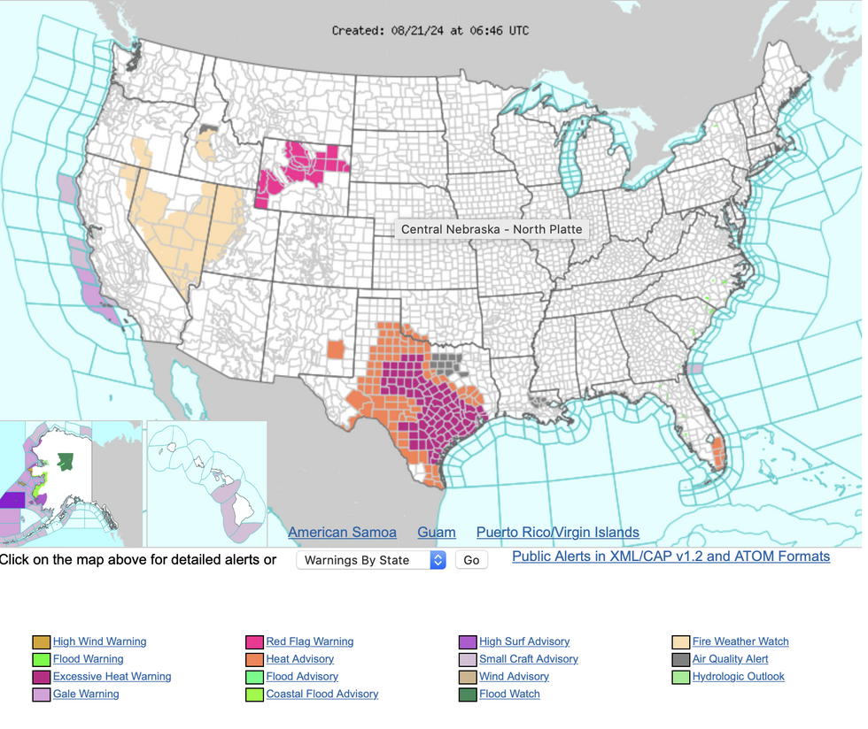 But heat advisories remain in the south