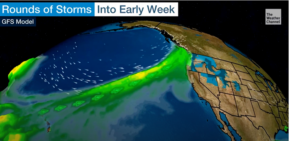 But storms will hit parts of the country
