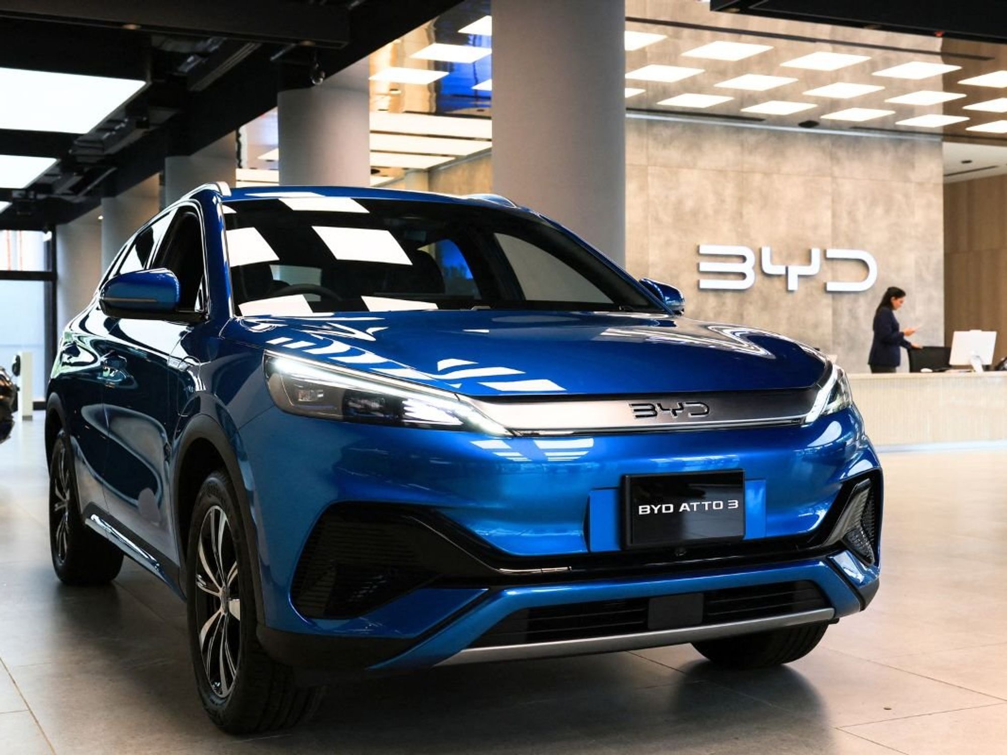 BYD Atto 3 in a showroom in Pakistan