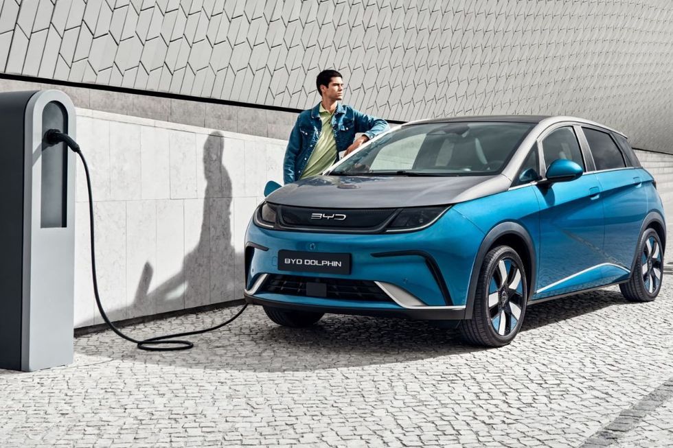 BYD Dolphin electric vehicle being charged