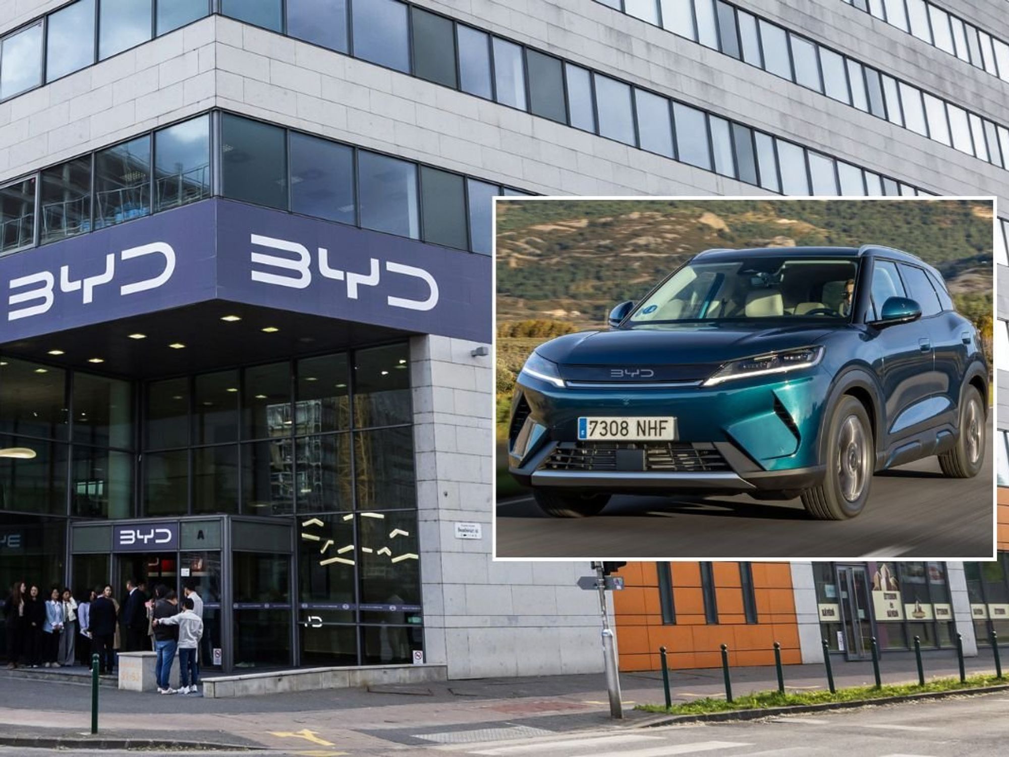 BYD HQ and a BYD Super Hybrid ATTO 2 DM-i