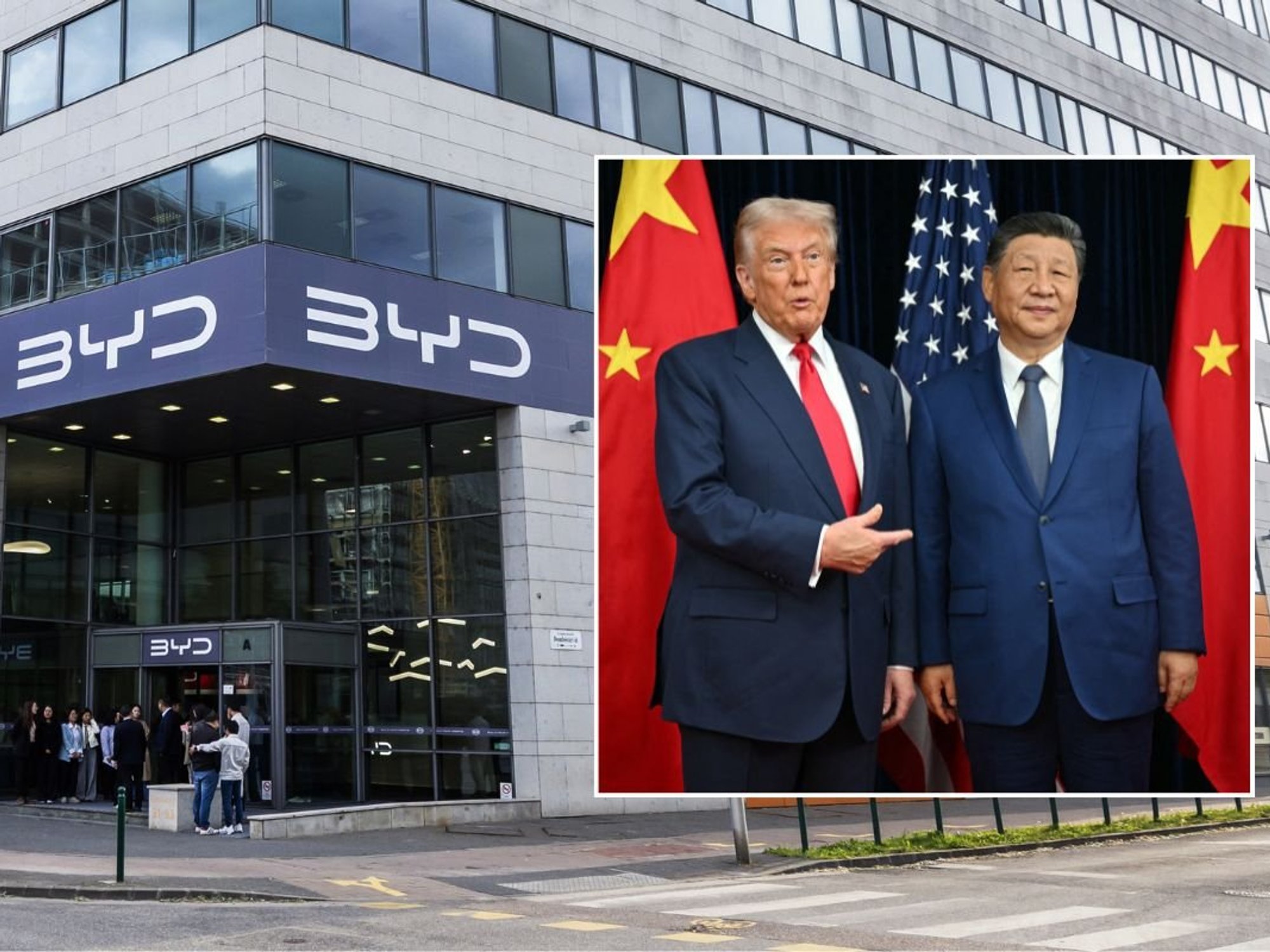 BYD HQ in Hungary, and US President Donald Trump and Chinese Premier Xi Jinping