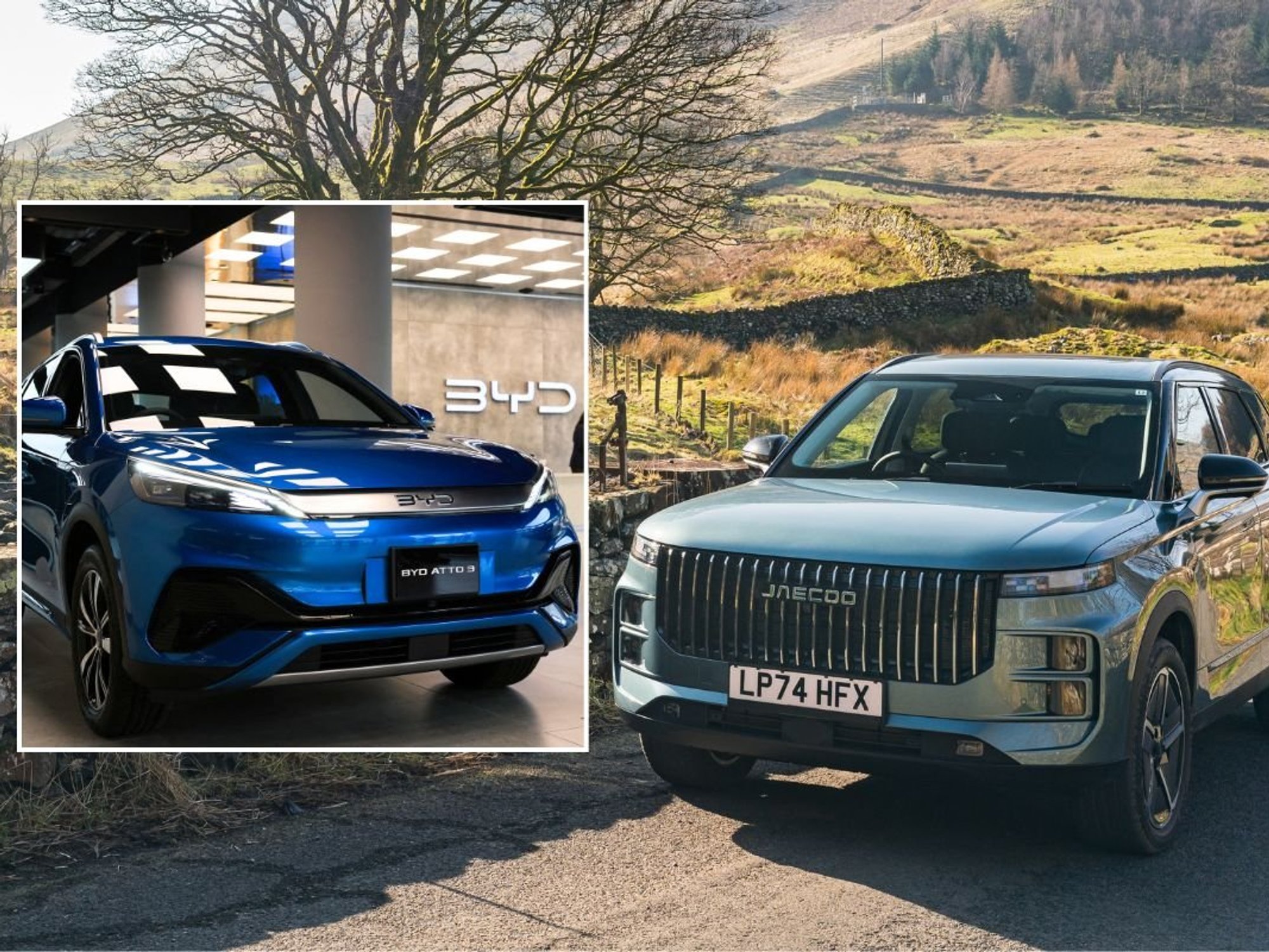 BYD showroom and a Jaecoo 7