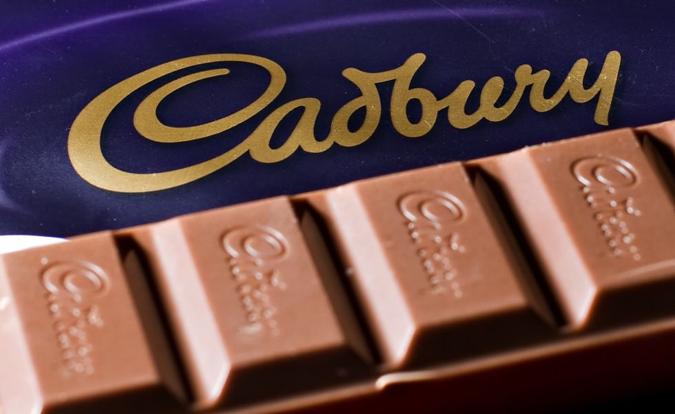 Cadbury slogan alongside a chocolate bar