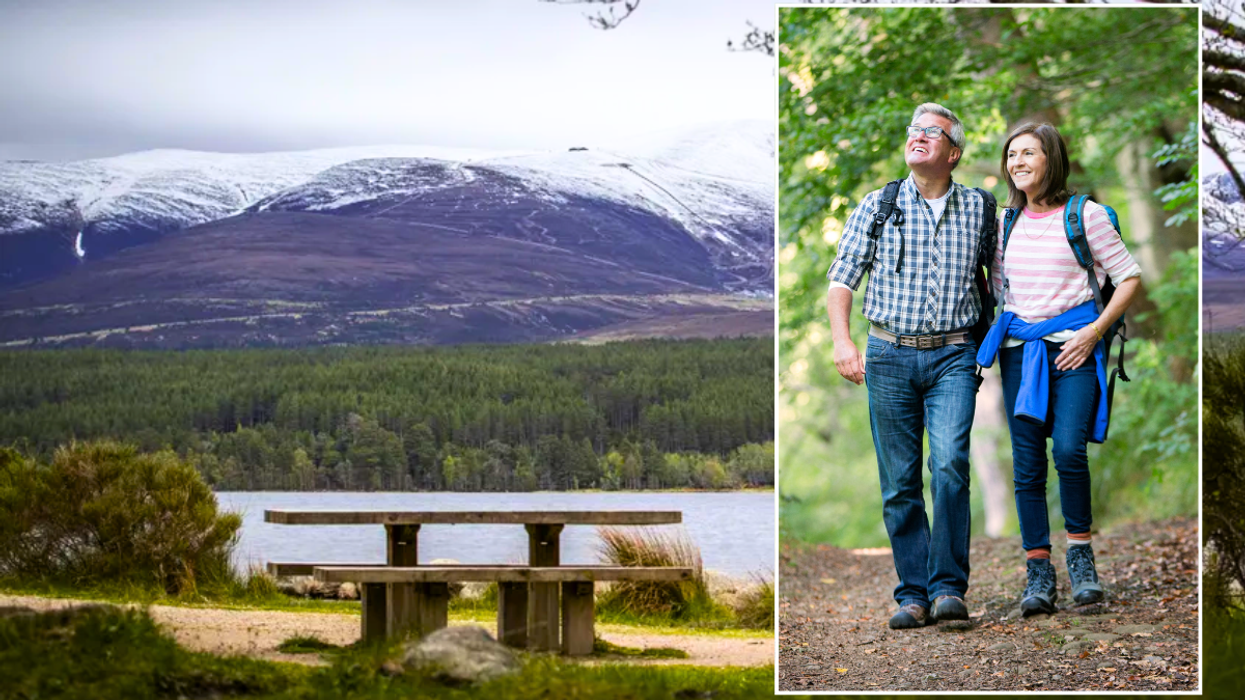 Cairngorms National Park / couple walking in the UK